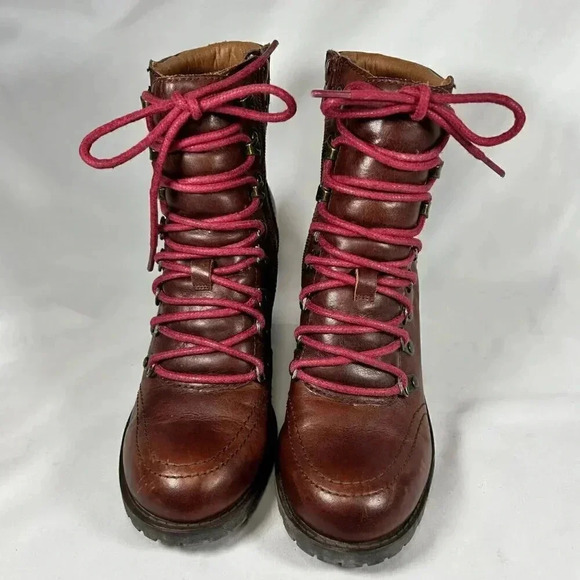 Lucky Brand Joss Size 7 Leather Hiking Boot Heel Casual - Picture 6 of 10